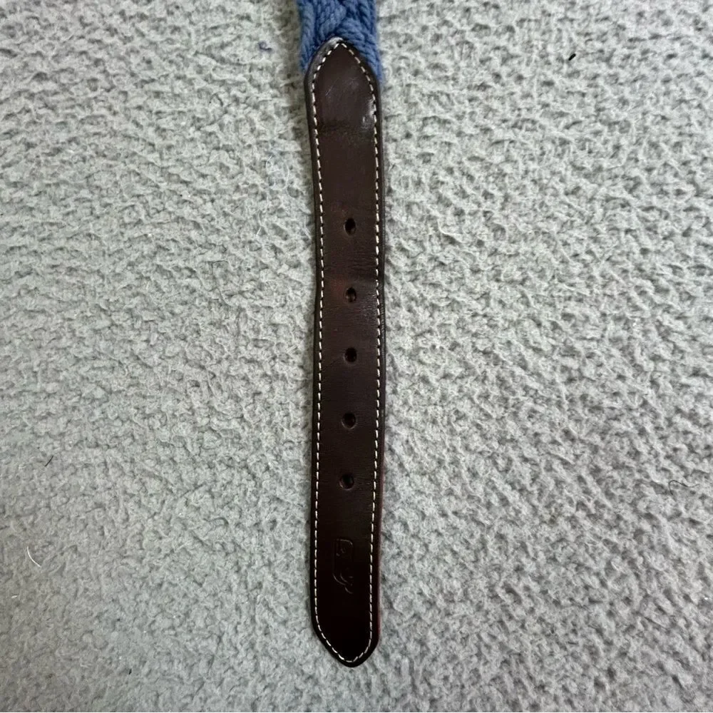 Vineyard Vines Mens  blue and Brown Leather Belt size 42